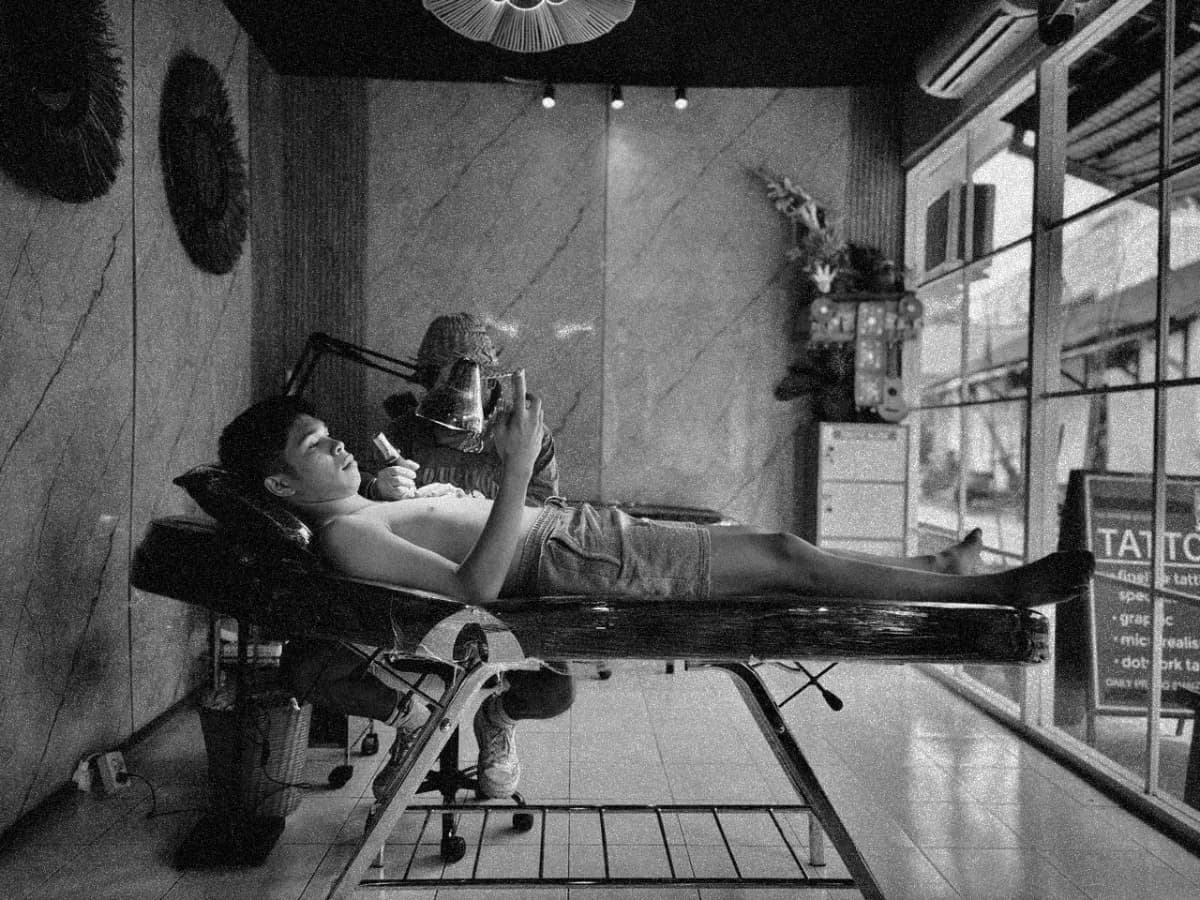 Tattoo aftercare session at Tropical Ink Bali